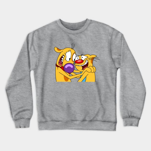 BFF Catdog Crewneck Sweatshirt by cariespositodesign